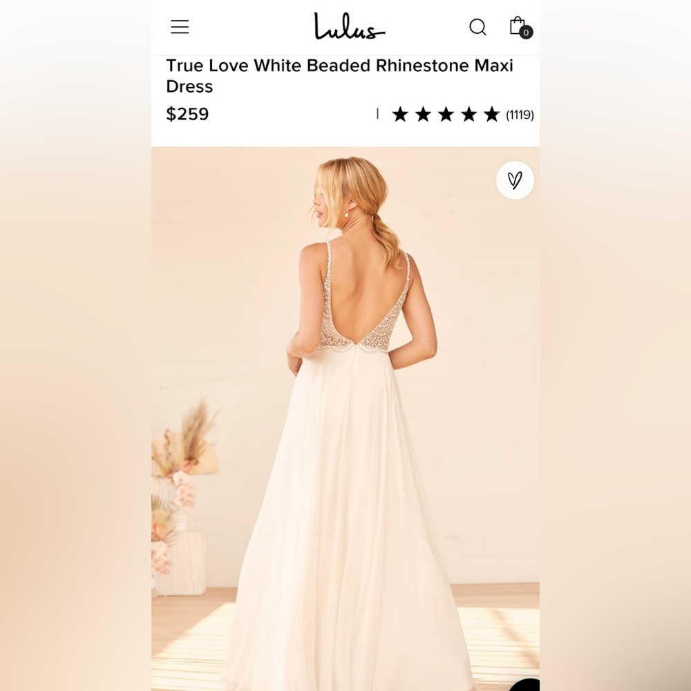 lulus white wedding dress size 4 - Picture 3 of 8